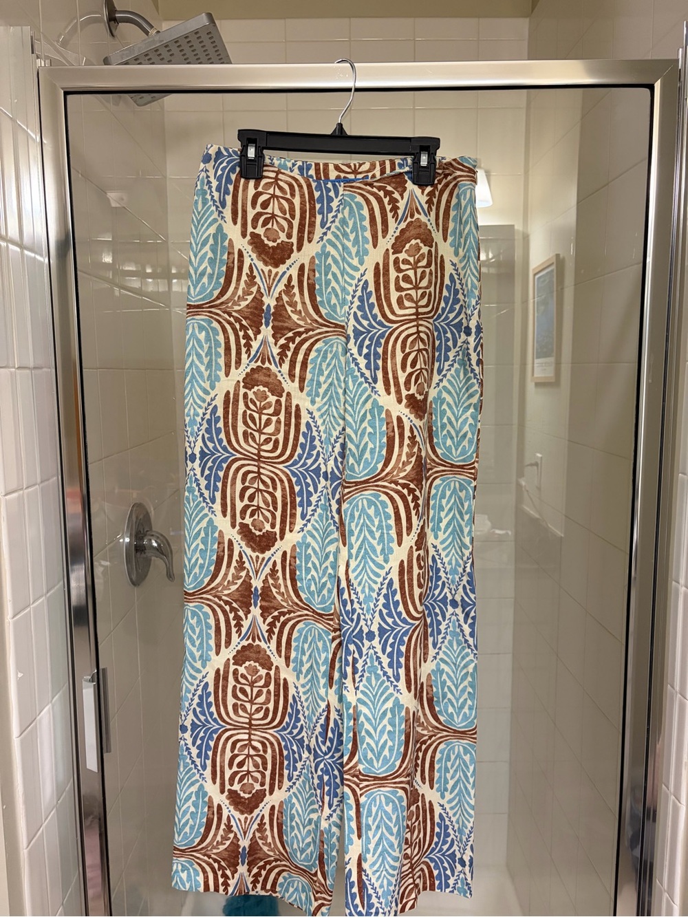 J. McLaughlin Blue, Light Blue & Brown Patterned Maxi Skirt